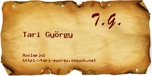 Tari György névjegykártya
